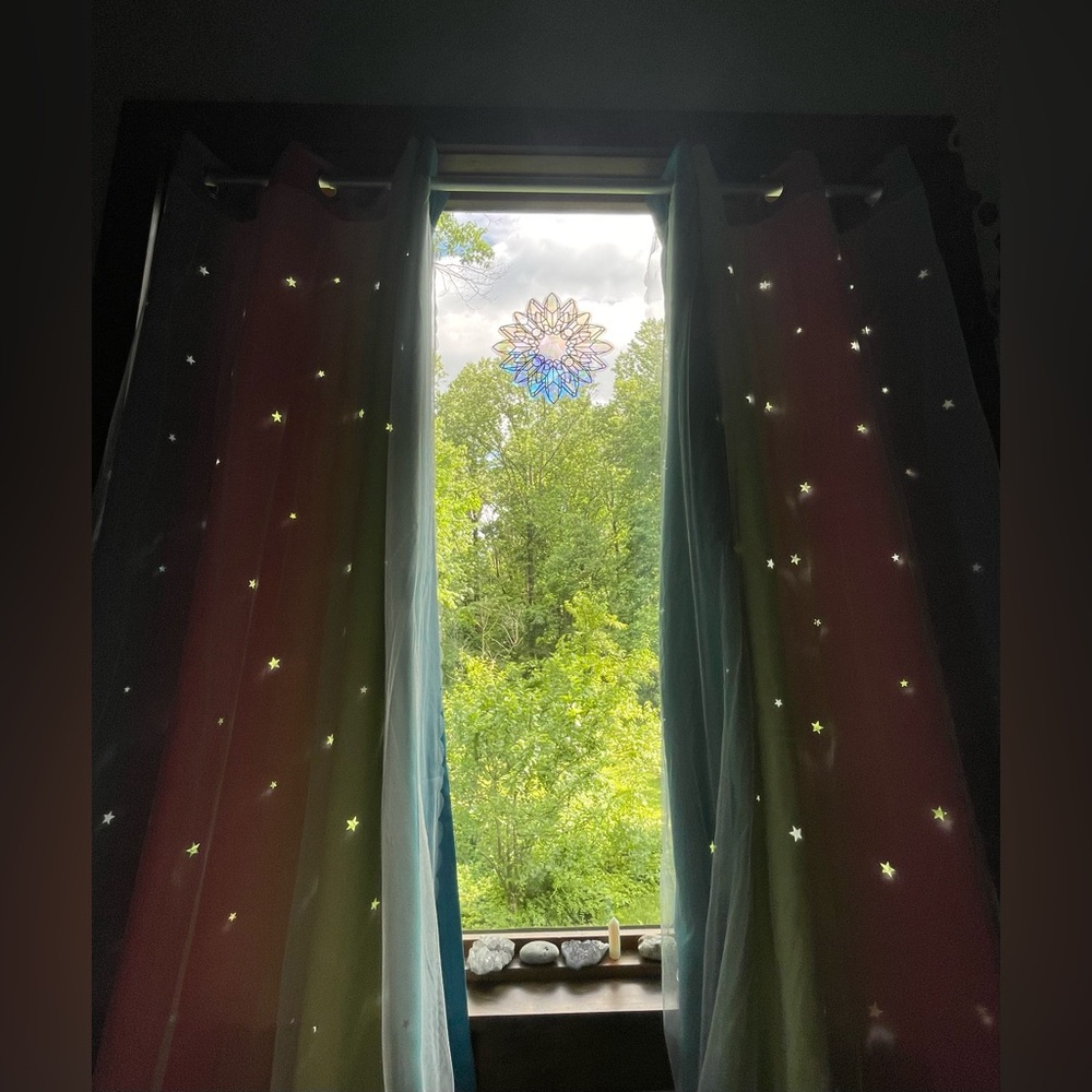 Rainbow Curtains With Colorful Star Cut-Out And Room Darkening - Picture 10 of 10